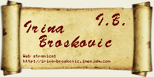 Irina Brošković vizit kartica
